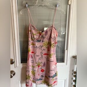 URBAN OUTFITTERS slip dress worn to nice like new sz m pink travel icons